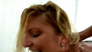 Busty blonde MILF gets a wild hammering on the couch