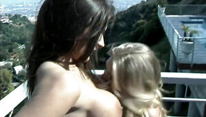 Busty Lesbians In Scissors Get Fucked With A Dildo