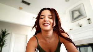 Redhead Slut In The Kitchen Handjob Dick And Sucks It