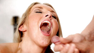 Jenny Simons has two horny men ganging up on her tight holes