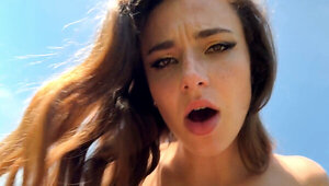 European hottie with a banging body fucked in the field