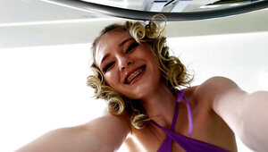 Cutie with a skinny body is shocked by that huge dick