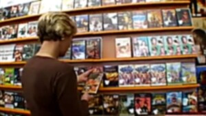 Suntanned bone crazed mom creamed all over in movie store