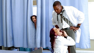 Black doctor gets access to pussies of patient and nurse