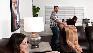 Stepmom and stepdaughter both appreciate freeuse sex