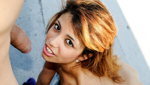 Hot babe from Venezuela giving a BJ and getting banged