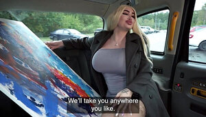 Big boobs blonde bimbo is going to get rammed in the backseat