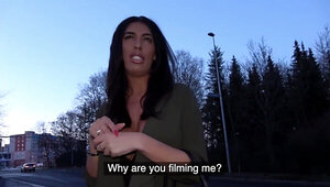 Brunette lets him rock that pussy in POV... getting off