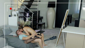 Astonishing blonde jumps on a hard cock in a homemade video