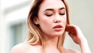Solo scene shows a special girl masturbating outside