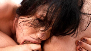 Yhivi has two dicks she can handle in the craziest MMF