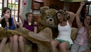 The dancing bear is getting it on with some slutty women