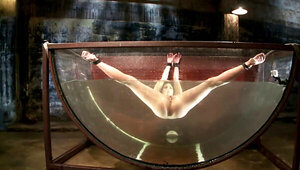 Sexy Slut Tied Up With Her Legs Spread In The Pool