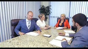 Crazy Blonde Boss in Meeting