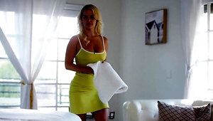 Horny blonde cannot resist two lesbian masseuses seducing her