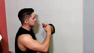 Tattooed jock fucking a Latino after the gloryhole