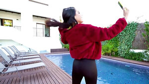 Flexible Latina shows off her body before POV fucking