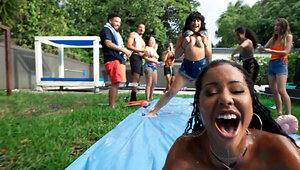 Kira Noir sees white whores sucking big black dick