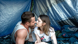Picnic fucking in a tent for two girls and their partners