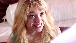 Gorgeous blonde teen Lucy Tyler banged by a muscular stud