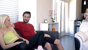 Sucking and FFM fucking with a very lucky stepbrother