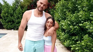 Short and curvy Violet Gems enjoys a huge dick in her pussy