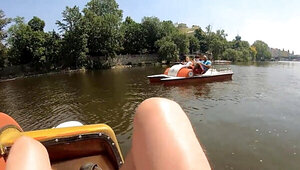 Sofia Lee's mouth shut with a cock in front of her cuck bf