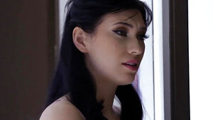 Masturbating blonde offers her wet vagina to his tongue