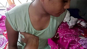 Indian cutie with natural boobs is fucked on camera