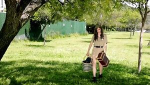 Army girl shows off her body and then gets drilled