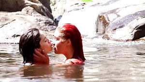 Australian brunette and a redhead pleasuring each other