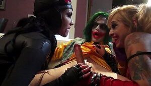 Great threesome scene from 'Batman V Superman' porn parody