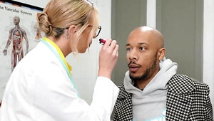 Slutty doctor lady getting fucked by two dicks at once