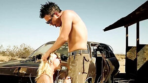 Anikka Albrite eaten out and fucked in the desert by Mick