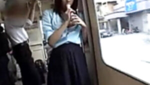 Japanese girl smashed in a train real puplic sex