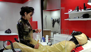 Lots of pumping and fetish action in this BDSM video