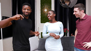 Hot Black Threesome Gets Hard Fucked and Cum in Mouth