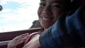 Ameena Green sucking his dick in the car during their ride