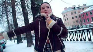 Pigtailed Russian teen is picked up from the street