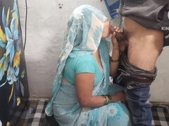 Desi Bhabhi Hot BBQ Scene with Indian Maid - Smoking Blowjob in HD