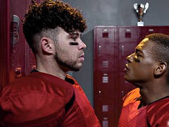 Crazy studs Adrian Hart and Joseph Castlian have gay sex in the locker room