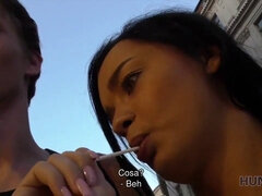 Watch this teen cutie get her fill of money for intel about the hunt4k game