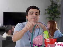 Amber Stark and Damon Dice take turns licking and fucking each other's hairy pussies in a wild orgy