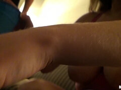 엉덩이, 큰 가슴, 십팔년, 지저분한, 그룹, 파티, 셀카, 보지