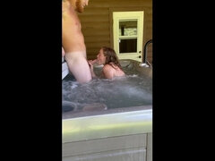Cabin Outdoor Dirty Blonde Petite First Time Hot Tub Sex Full Tape