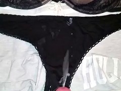 cum on black string bailey and skirt and bra