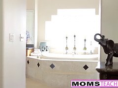 Son And GF Caught By Step Mom So Now They Have To Fuck