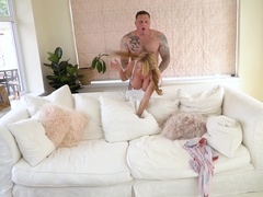 Grote mammen, Blond, Brits, Jurk, Hakken, Likken, Geschoren, Zuigen