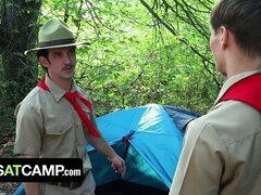 Boys at Camp - Kinky Scout Master Greg Mckeon Welcums the New Scout Boy with Hot Anal Creampie