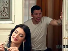 Daddy4k. small-titted dark haired is masterfully cheating on her bf in the next room